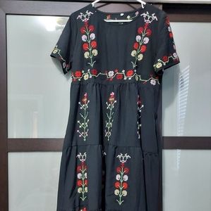 Embroidered flowy dress